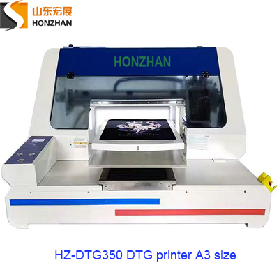  HZ-DTG350 A3 size DTG T-shirt printer 350*450mm with dual printheads